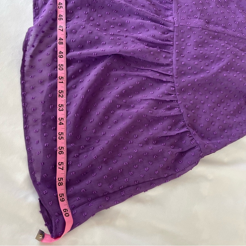 Torrid Purple Tea Length Clip Dot Open Back A-Line Dress Size 1 - Picture 16 of 17